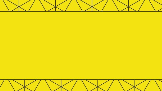 Animated Yellow Black Triangular Wireframe Mesh Pattern Horizontal Border Reveal Transition Sliding From Right To Left 4K 60 fps