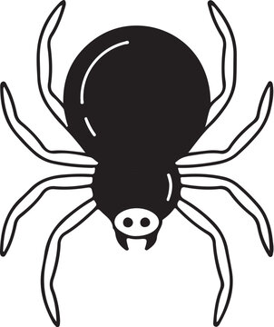 Spider Line Art Vector Icon Isolated on White Background