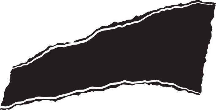 Black and white grunge texture background featuring horizontal irregular stripes. Ripped edge paper effect on solid black lines over a clean white canvas. Asymmetrical broken lines, high contrast grap