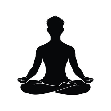 A person doing meditation silhouette 