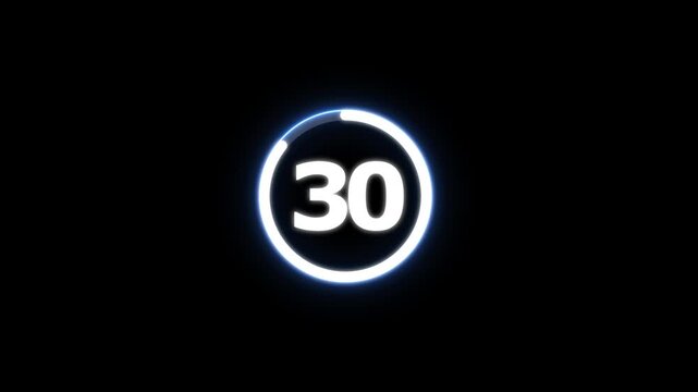Countdown timer from 35 to 0 seconds real time. Modern flat design of countdown animation isolated on transparent background with alpha channel 35 Seconds Digital Countdown Timer Animation