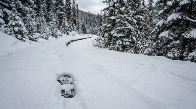 footsteps in snow