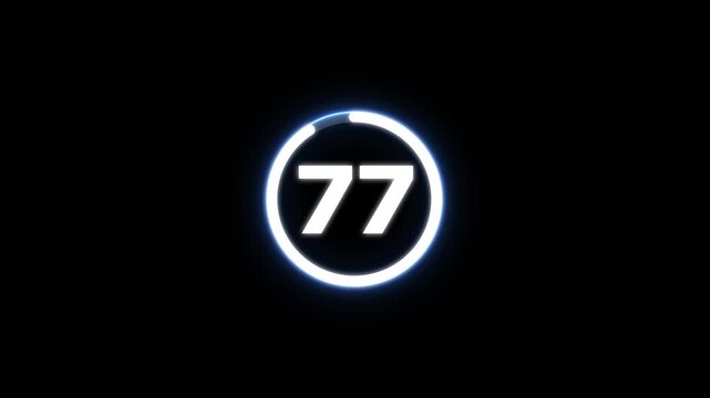 Countdown timer from 85 to 0 seconds real time. Modern flat design of countdown animation isolated on transparent background with alpha channel 85 Seconds Digital Countdown Timer Animation