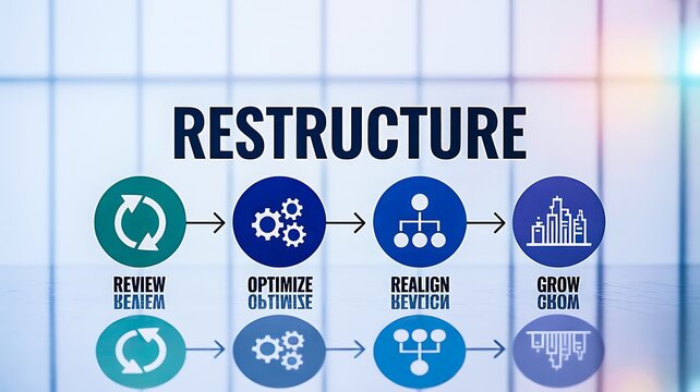 Business restructure concept with strategic planning and organizational growth
