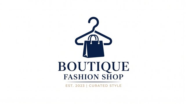 Elegant Bookstore and Cafe Logo Design featuring a Shopping Bag and Open Book Illustration for Retail Branding