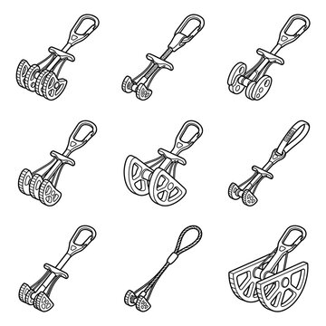 Climbing Protection Gear Set: Cams and Nuts Collection