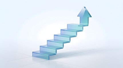 Obraz premium Glass stairs with arrow shape leading up