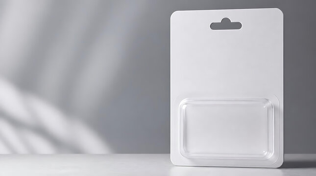 Empty clear plastic retail packaging blister pack.