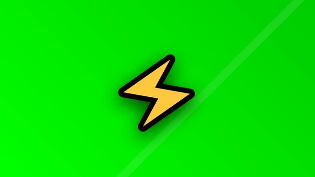 Yellow lightning bolt icon on vibrant green background