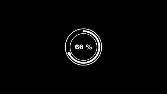 Loading Animation Circle Stroke Line Spinning Rotate With Percentage Clean White Transparent Background