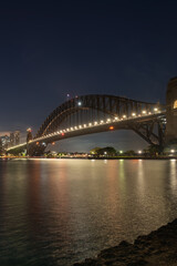 Fototapeta premium Night capture of the Sydney bridge, New South Wales, Australia