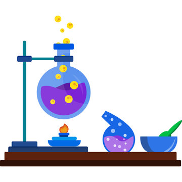 School Science Experiment Lab Illustration