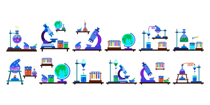 School Science Experiment Lab Illustration