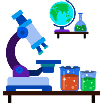 School Science Experiment Lab Illustration