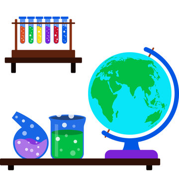 School Science Experiment Lab Illustration