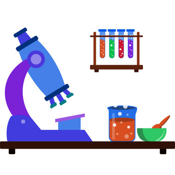 School Science Experiment Lab Illustration