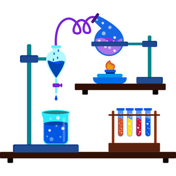 School Science Experiment Lab Illustration
