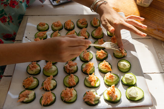 preparing canap&eacute;s
