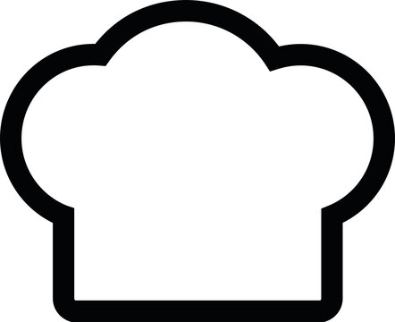 Black chef hat cook cap outline icon transparent PNG