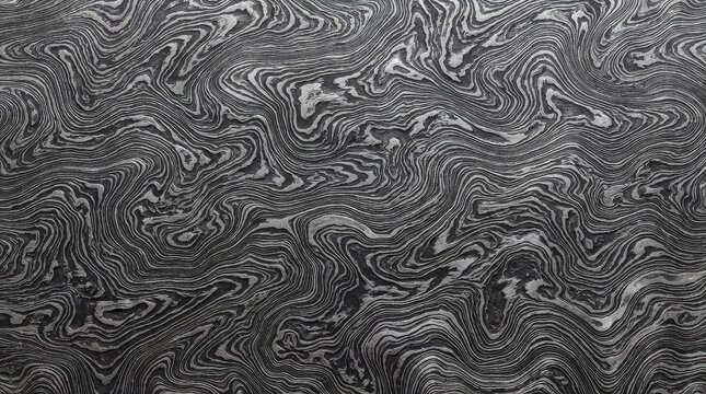 Abstract Damascus steel pattern with swirling metal texture