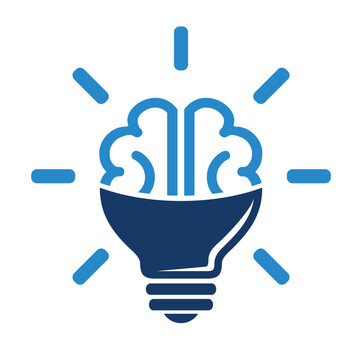 Human brain with electric bulb lamp for Innovation or creativity, with abstract concept. 
