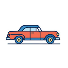 Fototapeta premium A simple flat vector illustration of a vintage car in side view.