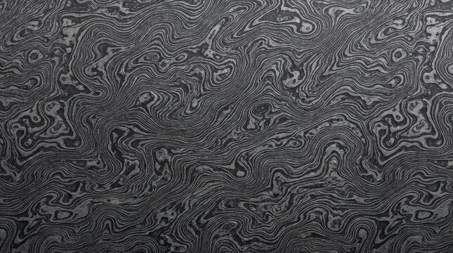 Abstract swirling dark Damascus steel metal texture