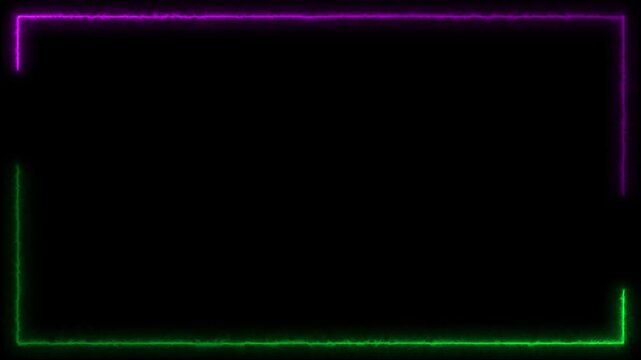 Burning Fire Frame Border on Black Background &ndash; Animated Fiery Edge
