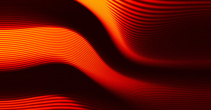 Retro futurism orange glowing waves abstract background with a texture of very closely spaced, fine, parallel stripes. perfect design for album cover backgrounds, posters, banners, and technology