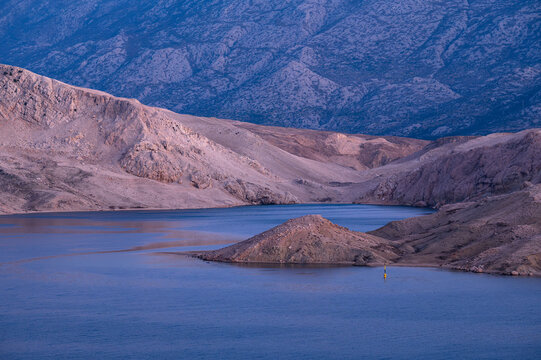 Blue hour capture at Paska Vrata, located on Pag Island, Croatia