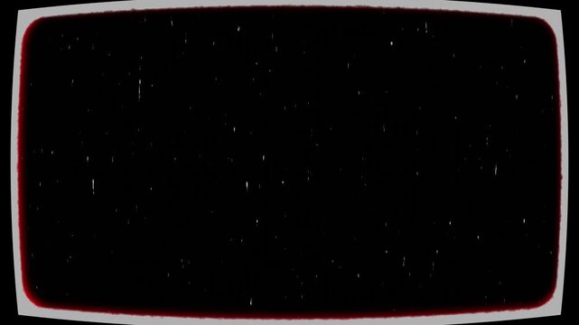 Aged 16mm Film Projection Frame with Colorful RGB Burn Edges, Faint Static Flicker and Fixed Analog Screen Noise for Vintage Movie Effects