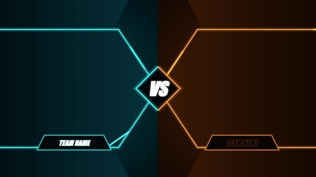 Symmetrical dark geometric background loop video clip for versus competition or modern concept