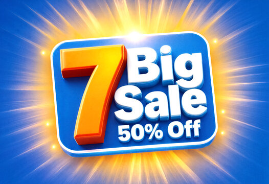 Vibrant sale promotion badge showing seventy percent off big discount deal with glowing light effects