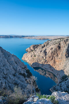 Stunning view of Zavratnica Cove capture from above, Croatia