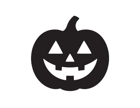 Classic scary jack-o-lantern pumpkin silhouette icon for festive halloween decoration art