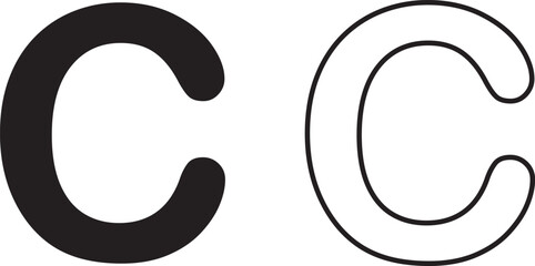Obraz premium Copyright Icons Set Collection Group with Copyright Symbol Variations, Intellectual Property and Legal Protection Signs in Black Flat and Line Vector Isolated Background