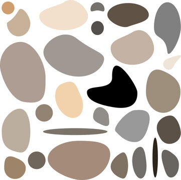 Wall illustration pattern featuring irregular shapes in gray and beige
