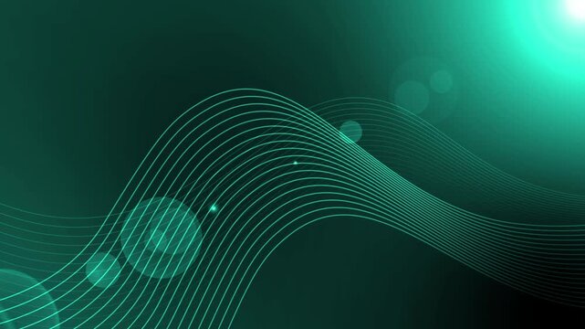 Wave lines on dark gradient background animation, flowing dotted and solid lines