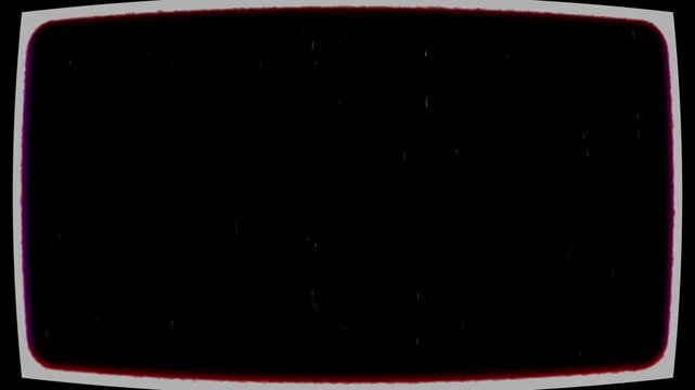 Vintage 8mm and 16mm Film Frame with RGB Film Burn, Static Television Noise and Analog Color Interference for Retro Cinematic Video Effects