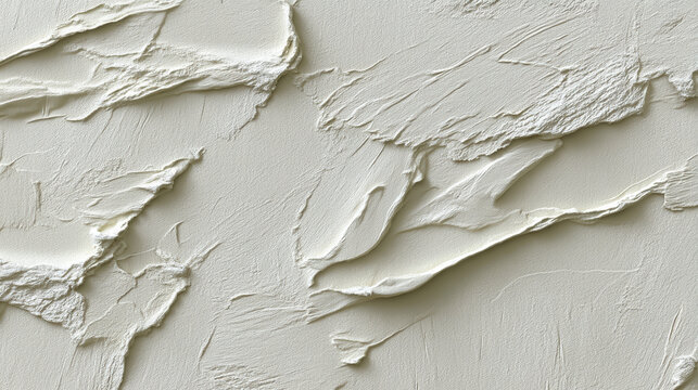 Textured creamy white background with abstract plaster pattern, rough surface, artistic wall texture, modern minimal style, high fidelity detail