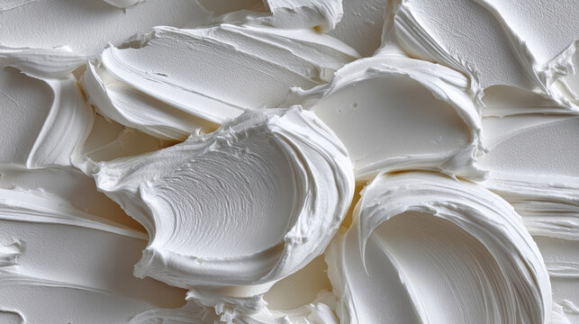 Creamy white textured background, smooth abstract pattern, thick paste, soft surface, artistic detail, high fidelity, closeup
