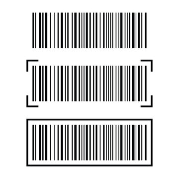 Barcode icon. Fake barcode vector icon in black color. Barcode label sticker. Digital payment code design for marketing. Vector illustration.