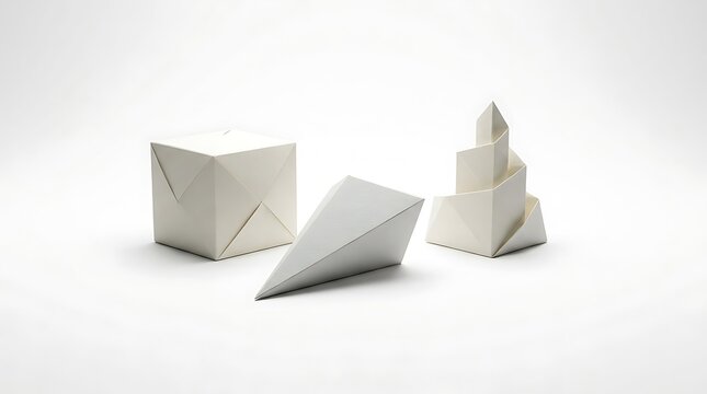 Minimalist paper geometric shapes concept for estrategia de marca and corporate identity design planning