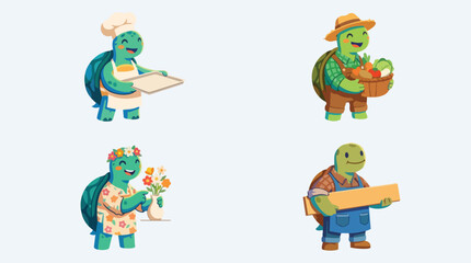 Fototapeta premium Turtle character occupation coll… 202609040358