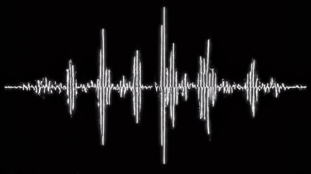 Sound wave audio visualizer in motion during a digital recording session with clean background and professional studio lighting