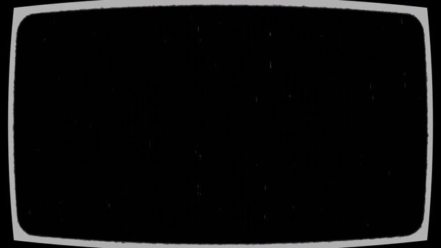 Retro 8mm and 16mm Film Frame with Static Television Noise and Analog Screen Interference for Vintage Cinematic Video