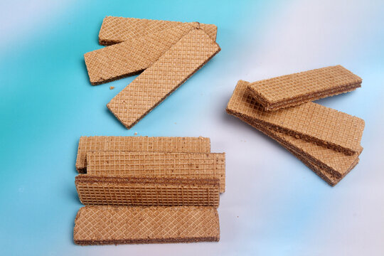 stack of cookies wafer on table