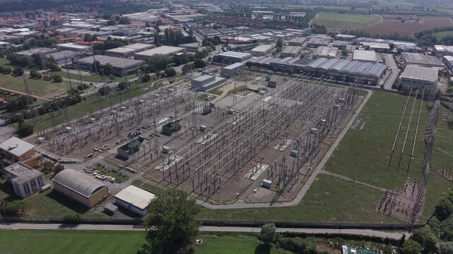 High Voltage Electrical Substation and Power Grid Infrastructure Settimo Milanese, Milan, Italy