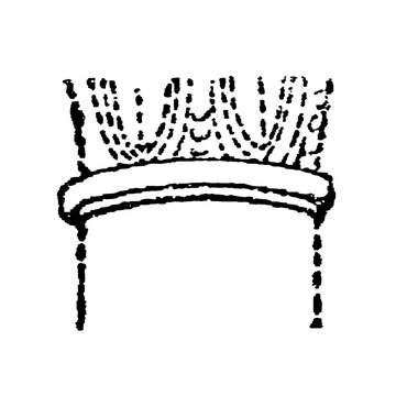 Architectural detail of a column capital with astragal molding and beadwork, old vintage illustration, 1897.