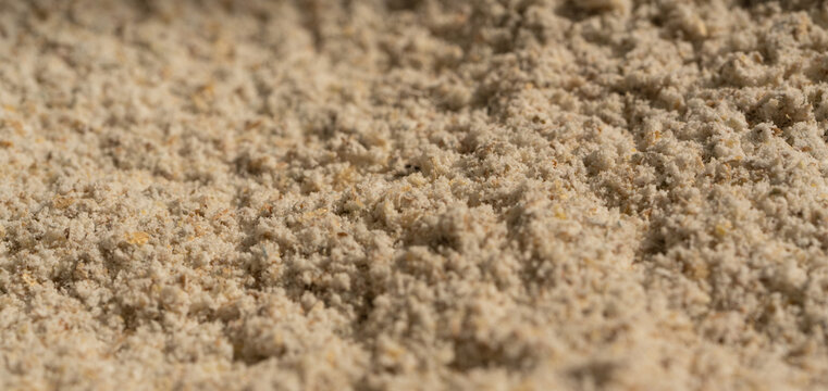 Wheat flour powder textured background, spelt grain dust pattern